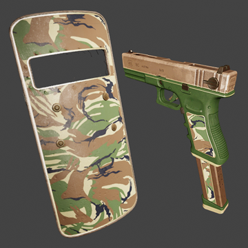 Riot Shield and G18 | Forest | Precious