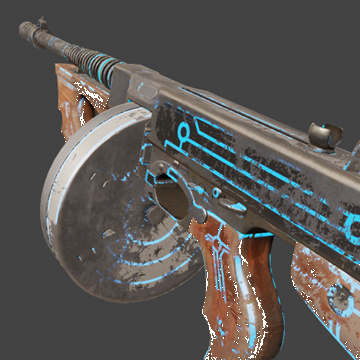 Tommy Gun | Neon | Battle-Scarred