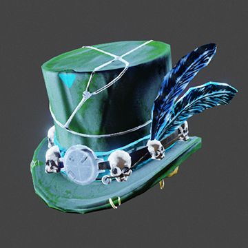 Space Pirate | Feathered Top Hat | Green