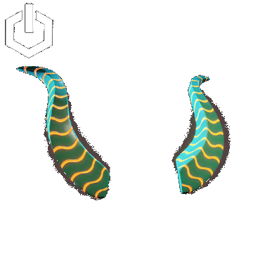 Cyber Rave | Horns | Wavy Teal