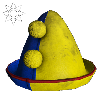 Sideshow Clown Hat | Yellow Blue
