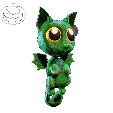 Halloween | Bat Cat Backpack | Green