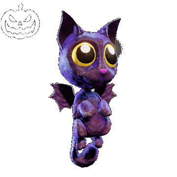 Halloween | Bat Cat Backpack | Purple