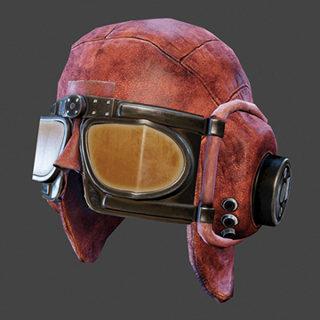WW1 Pilot | Helmet & Googles | Red