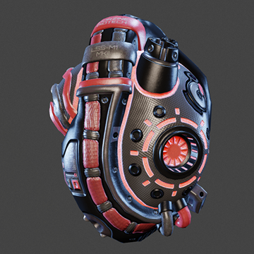 Cyborg | Heart Backpack | Jet Black