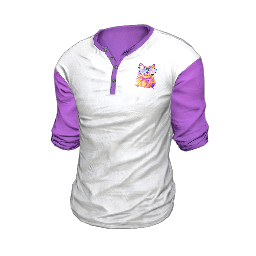 White and Purple Neko Henley