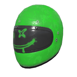 Lime Smiley Motorcycle Helmet