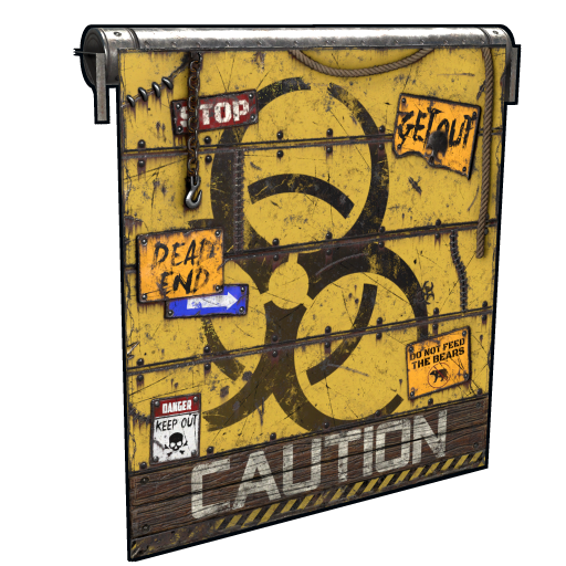 Caution Garage Door