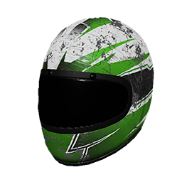 Green and White Racing Helmet