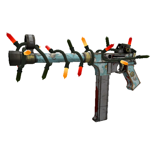 Strange Festive Blue Mew SMG (Battle Scarred)