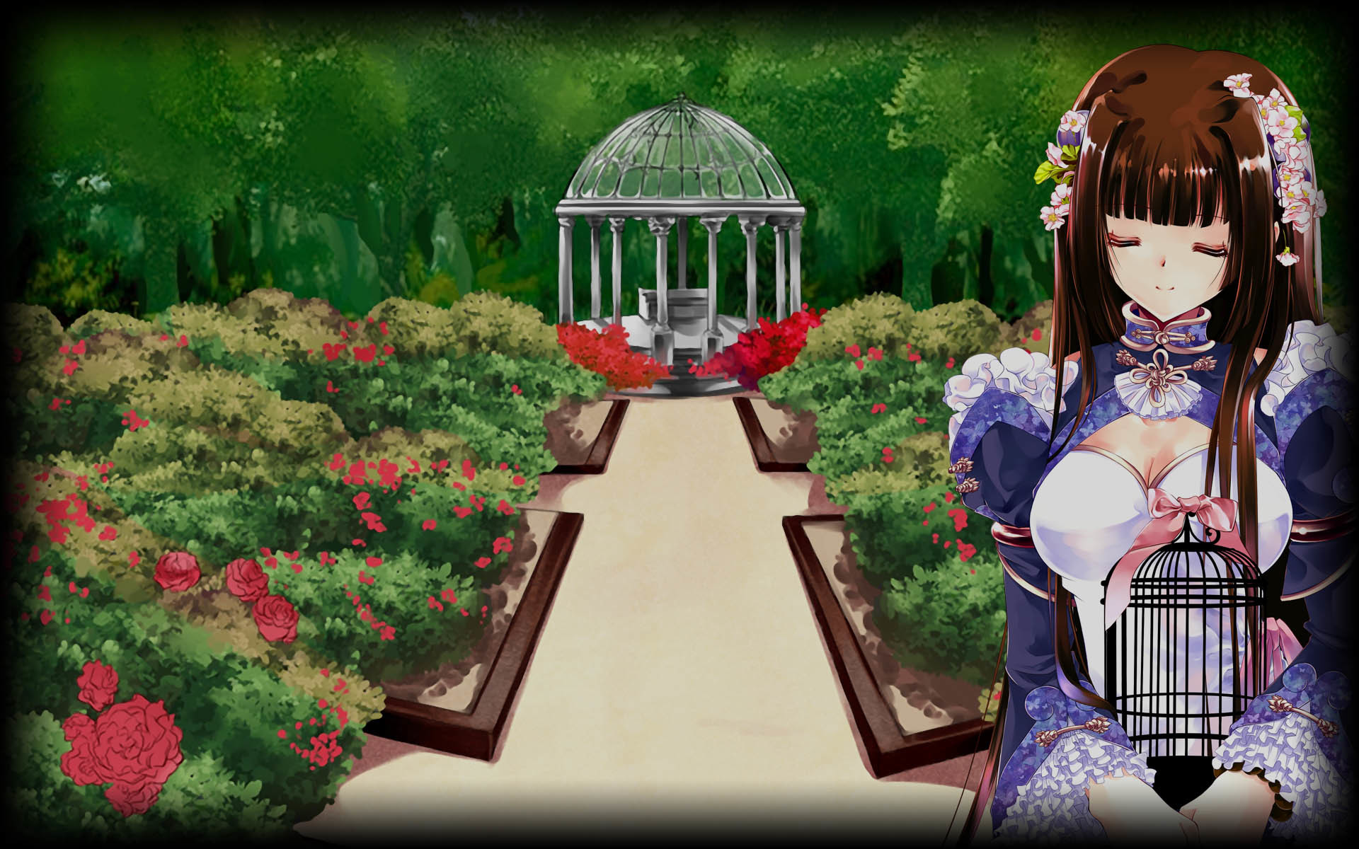 Lin's Walking in Garden