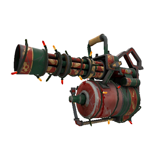Strange Festivized Specialized Killstreak Sleighin' Style Minigun (Battle Scarred)