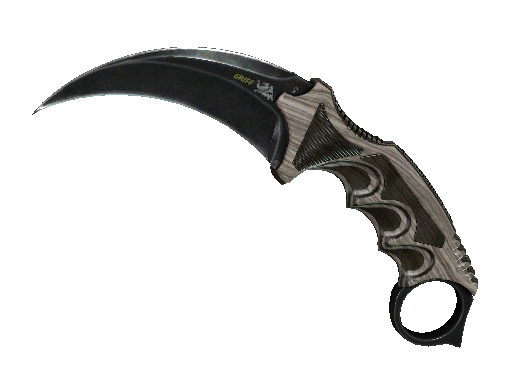 ★ StatTrak™ Karambit | Black Laminate (Well-Worn)