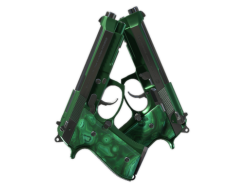 Souvenir Dual Berettas | Polished Malachite (Minimal Wear)