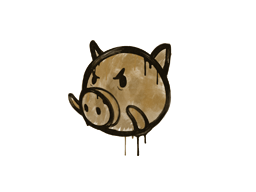 封装的涂鸦 | 猪 (棕褐)