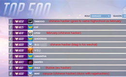 丢人！《守望先锋》美服开挂玩家打上天梯第一